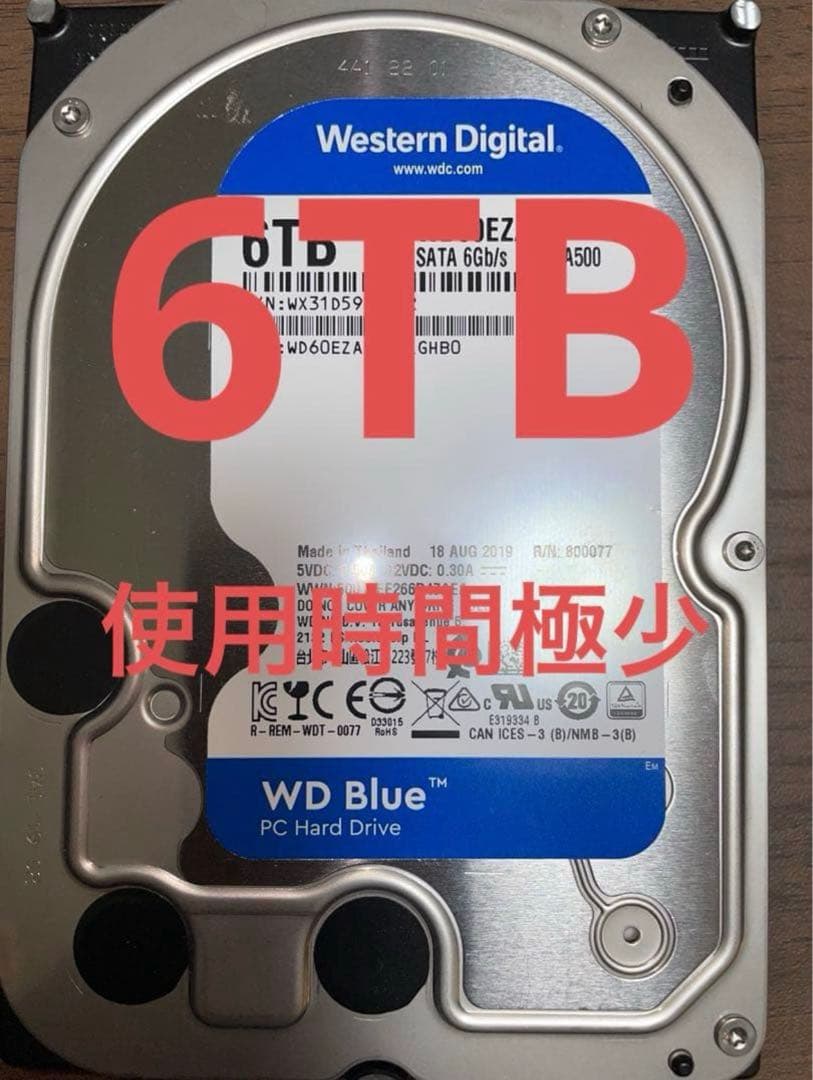 内蔵型ハードディスクドライブ Western Digital WD60EZAZ 6TB HDD 1c552d343d7a1587a816a7d96ca66b