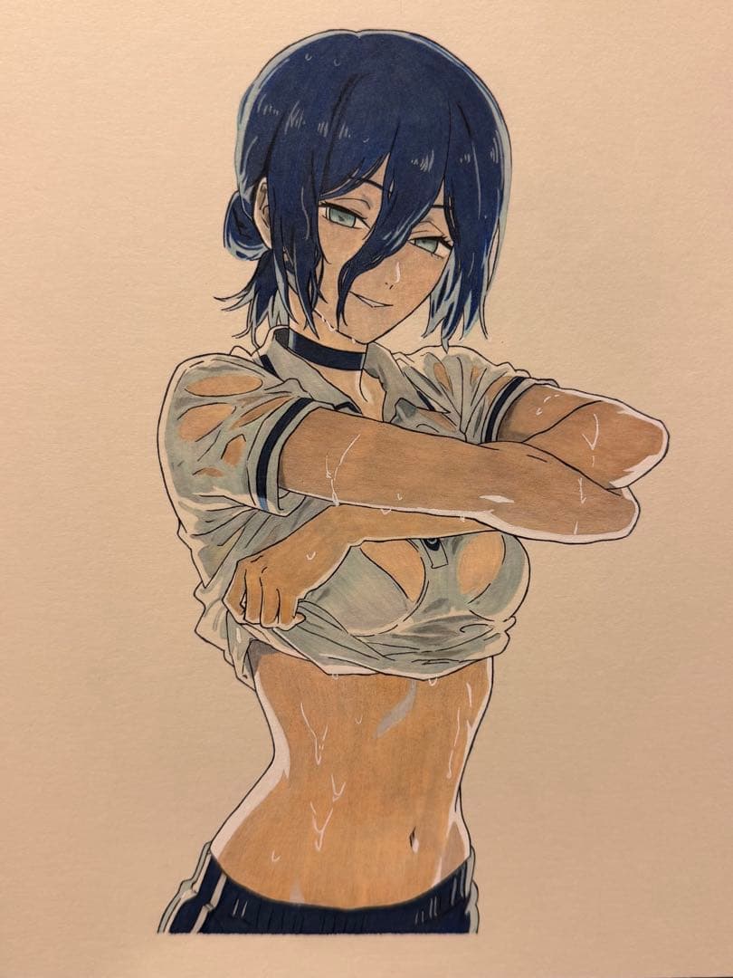 K*様 チェンソーマン レゼ 手描きイラスト 手描きイラスト レゼ ファンアート チェンソーマン - メルカリ