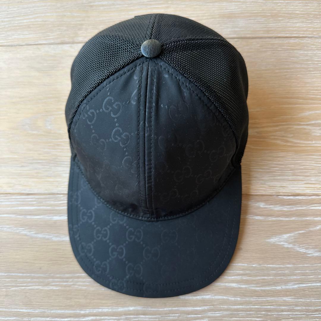 GUCCI GGパターン キャップ黒 男女兼用