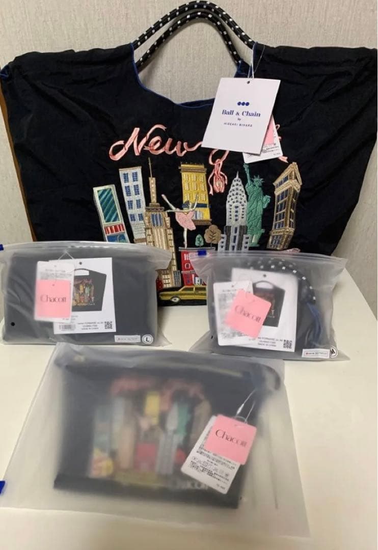 チャコット ボールアンドチェーン ニューヨーク柄 ブラック L新品 正規