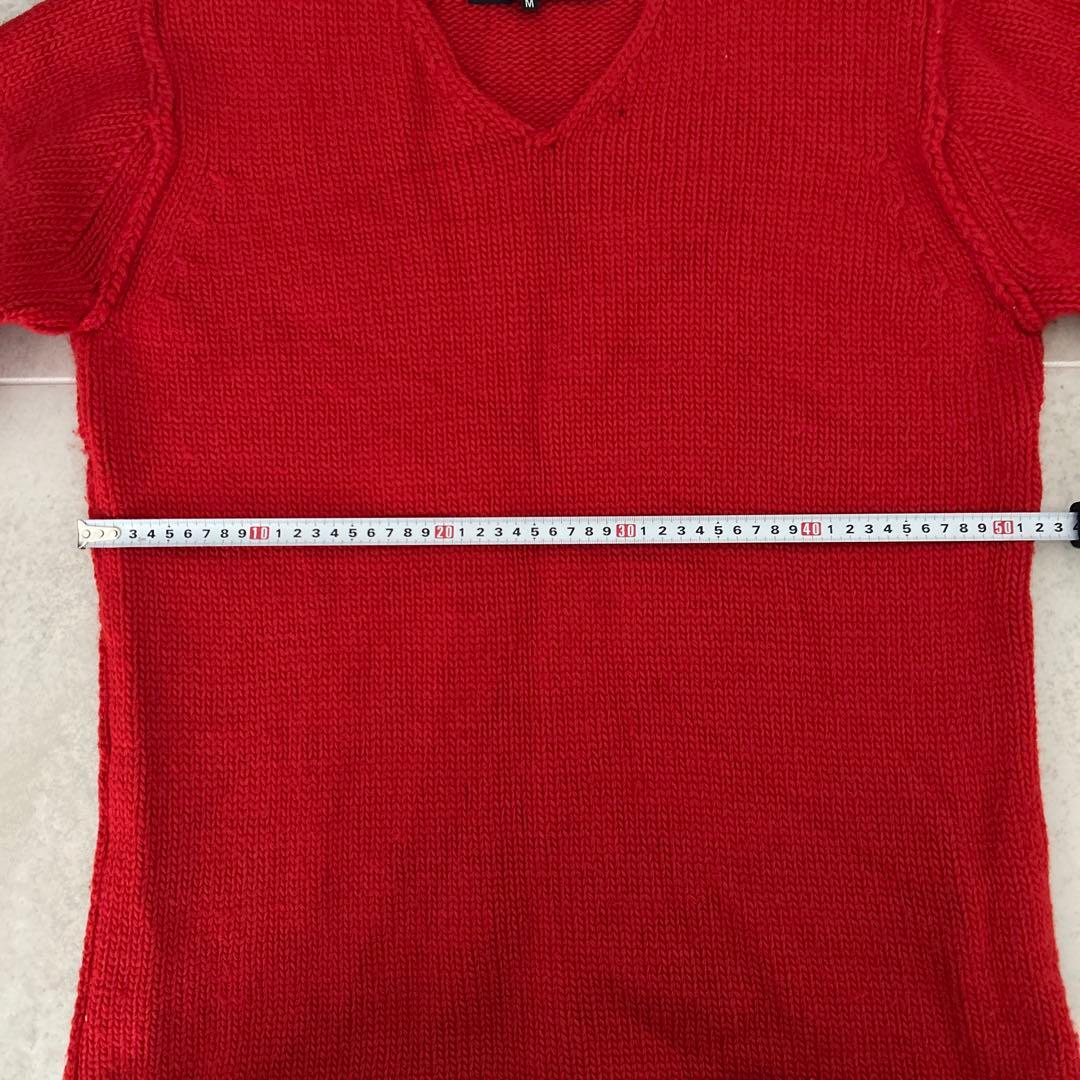コムデギャルソンオム 赤ニット M 変形デザイン - メルカリ