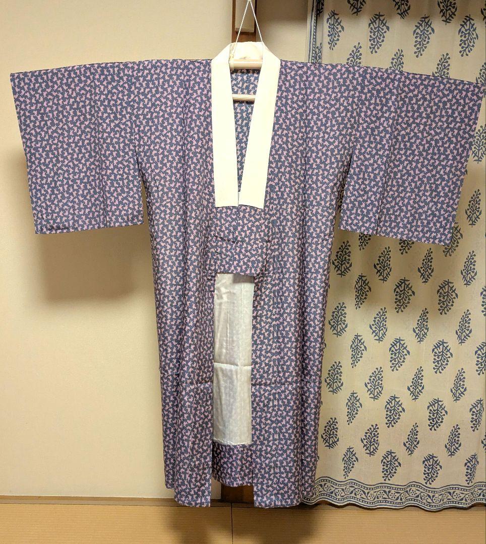 正絹 江戸紅型名古屋帯と大島紬着物、長襦袢、帯締め帯揚げセット