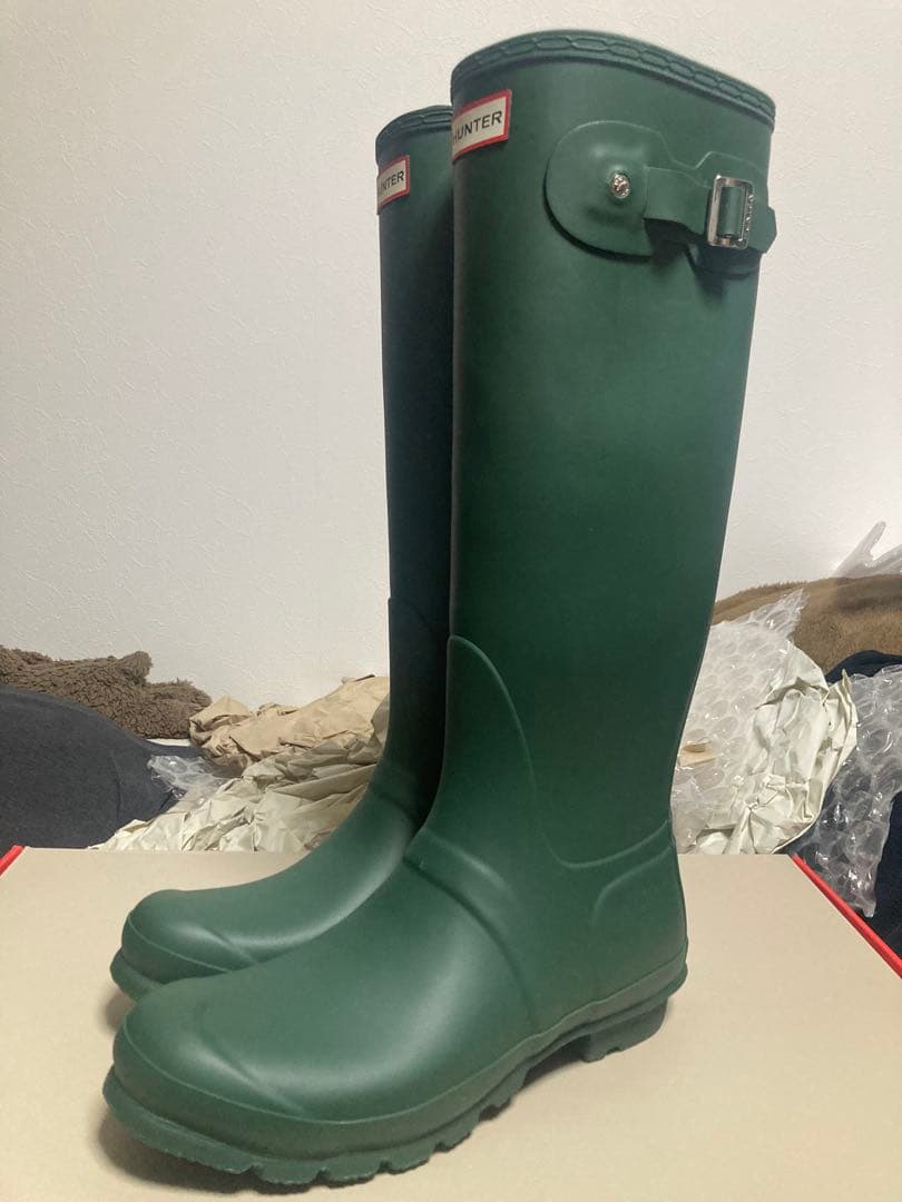 【新品】HUNTER ハンター 長靴 レインブーツ ロングブーツ グリーン 緑 HUNTER（ハンター） ブーツ ロングブーツ レディース 長靴 レイン