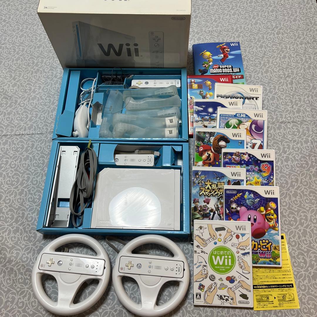 Wii本体　セット　ハンドル　ソフト Wii本体 ソフト3つ ハンドル付き｜Yahoo!フリマ（旧PayPayフリマ）