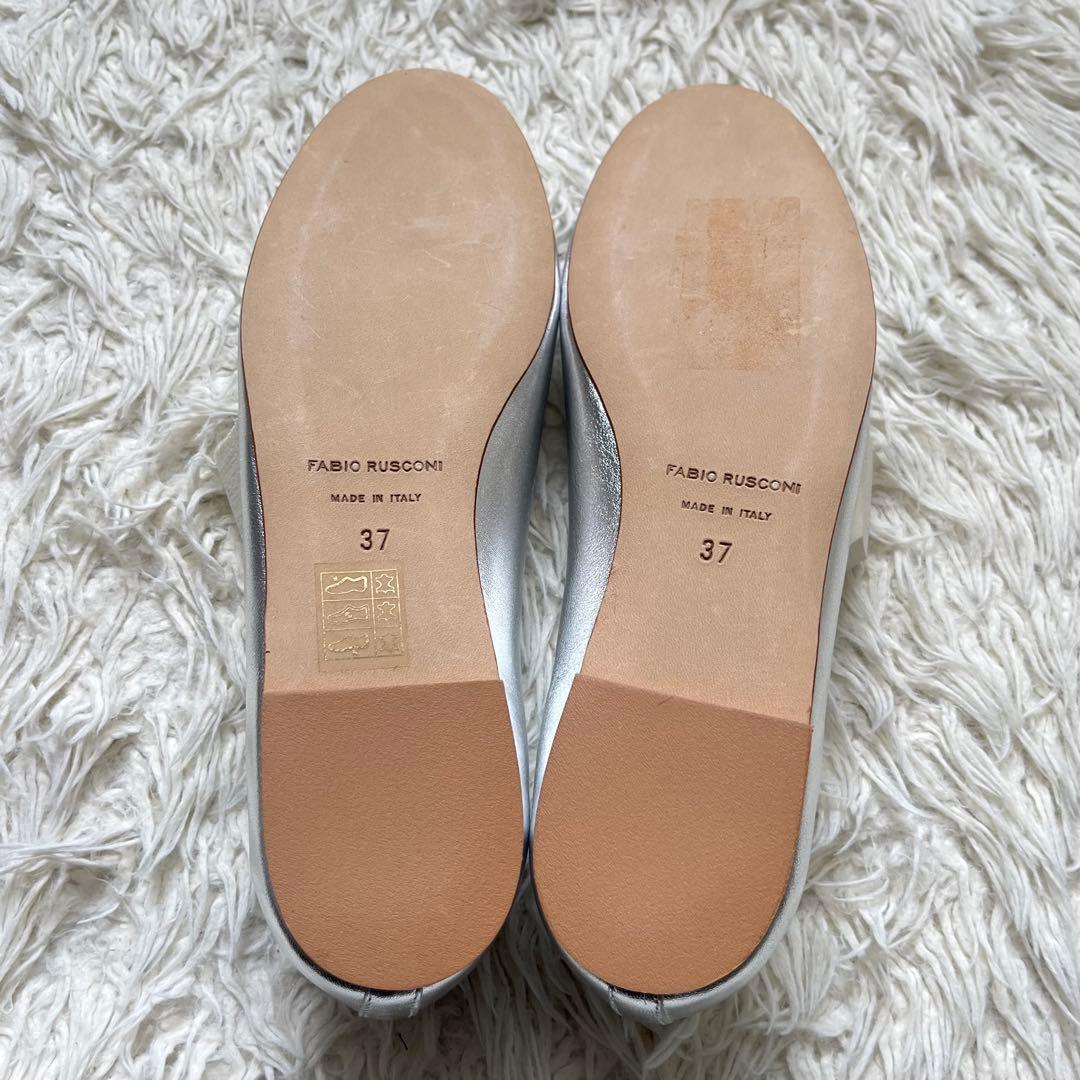 未使用級 FABIO RUSCONI パンプス レザー バレエ 37 リボンの通販はau