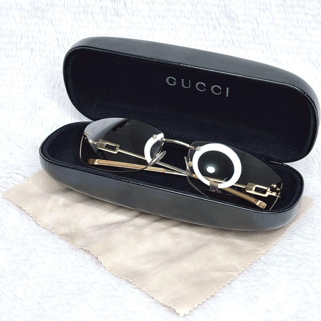 GUCCI linestone rimless サングラス y2k 00s ファッション レディース