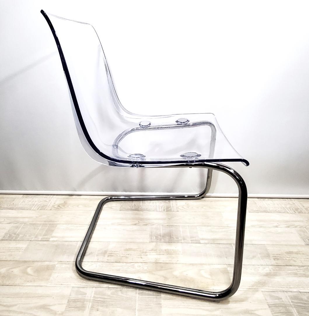 美品☆IKEA イケア☆TOBIAS トービアスチェア☆クリア クロムメッキ