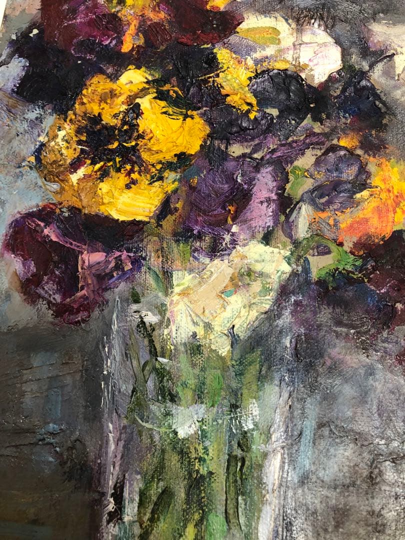 油絵（すみれ）スミレ　訳あり