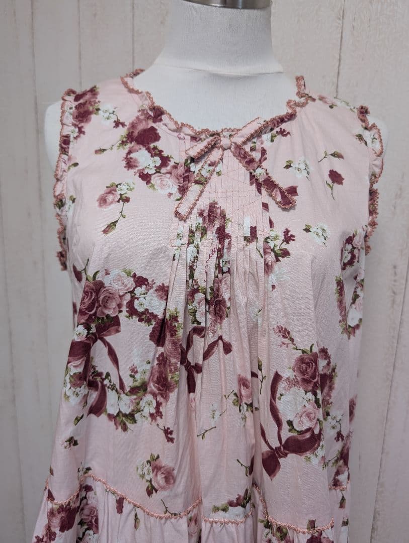 未使用品タグ付き)ピンクハウス ブーケとうさぎのミディワンピース