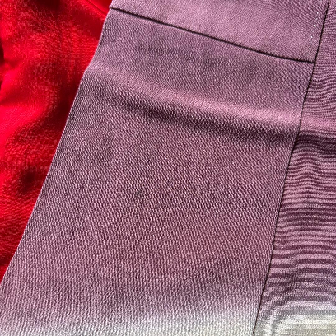 アンティーク振袖 薄紫 おしどり御所車文様ヴィンテージ正絹淡色