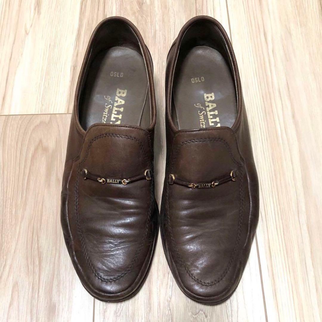 BALLY ビジネスシューズ ビットローファー プレートロゴ レザー 本革