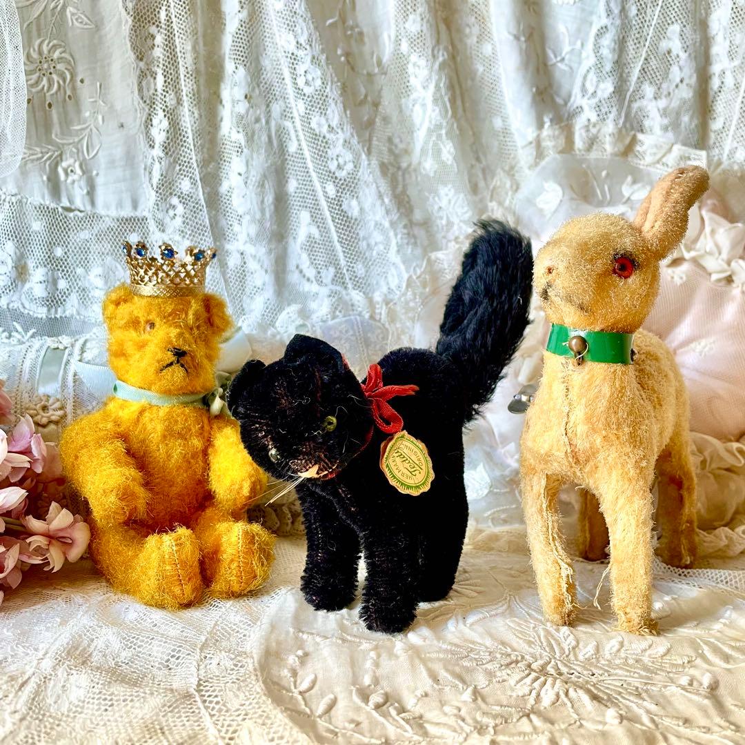 ハーマン黒猫ぬいぐるみ ドイツヴィンテージHERMANN 検フランス