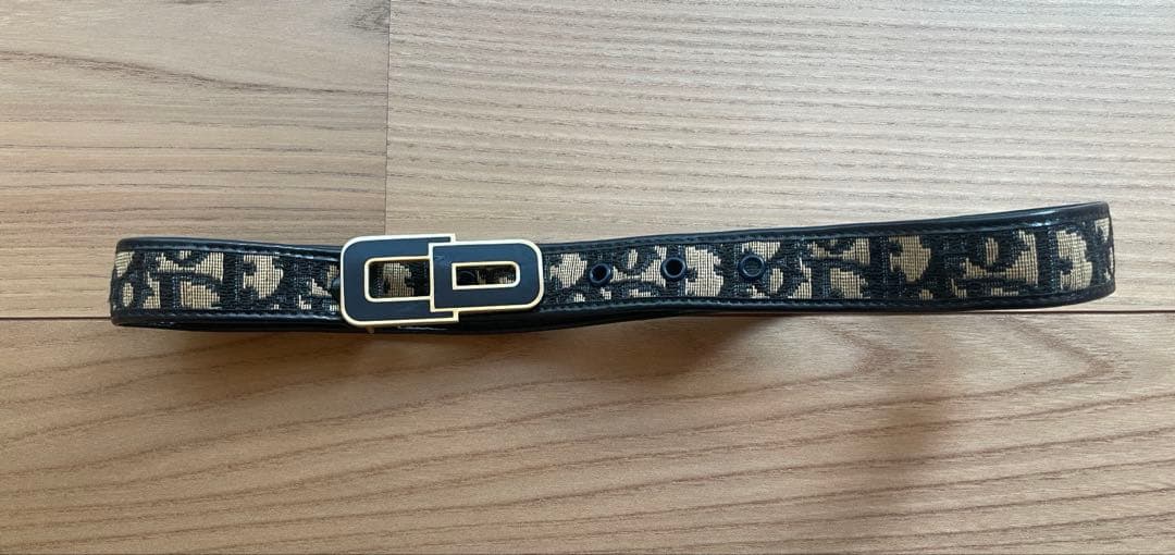 ディオール トロッター柄 ゴールドロゴバックル キャンバス×レザー ベルト Christian Dior クリスチャンディオール トロッター柄 ヴィンテージ