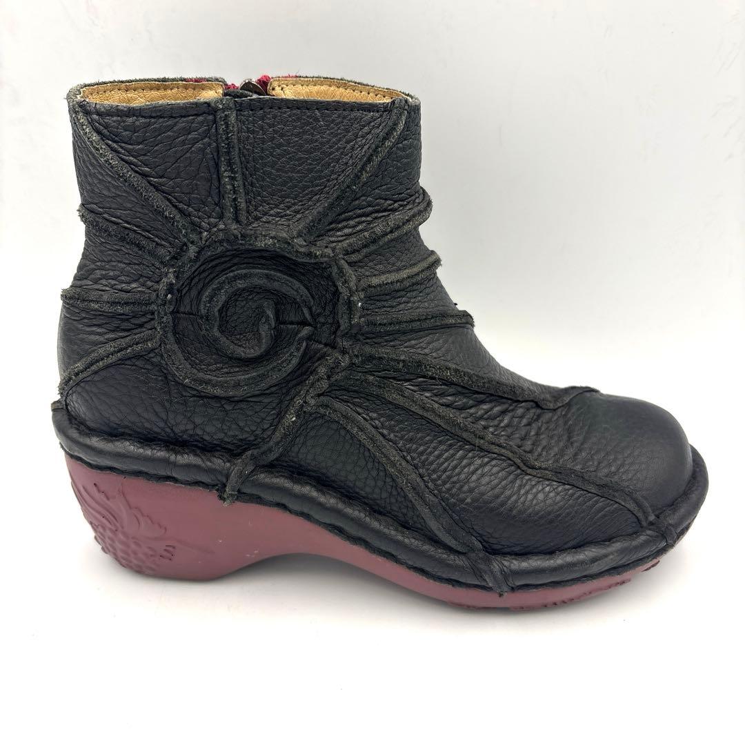 エスタシオン うずまき ショートブーツ【M】23cm ブラック サイド