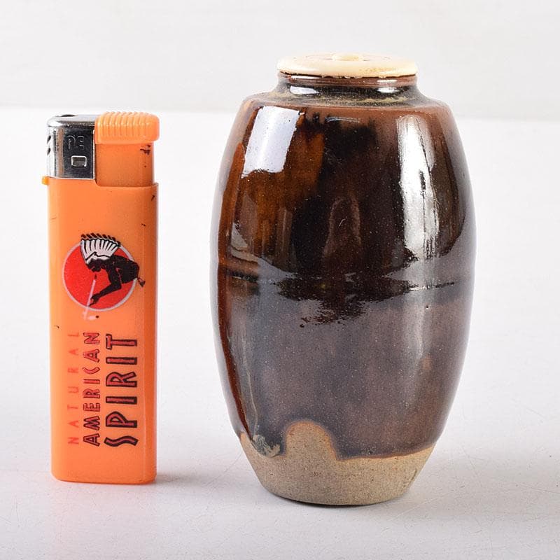 茶道具 膳所焼 陽炎園造 淡海ぜぜ 茶入 仕覆付 共箱 V 7959 - メルカリ