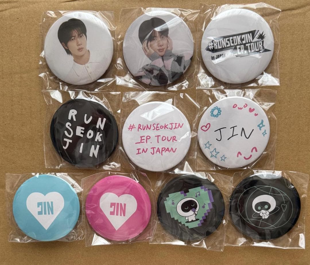 BTS RUNSEOKJIN EP.TOUR in JAPAN缶バッジ スタンプ BTS JIN RUNSEOKJIN EP TOUR in JAPAN カプセルトイ 缶バッジ スタンプ