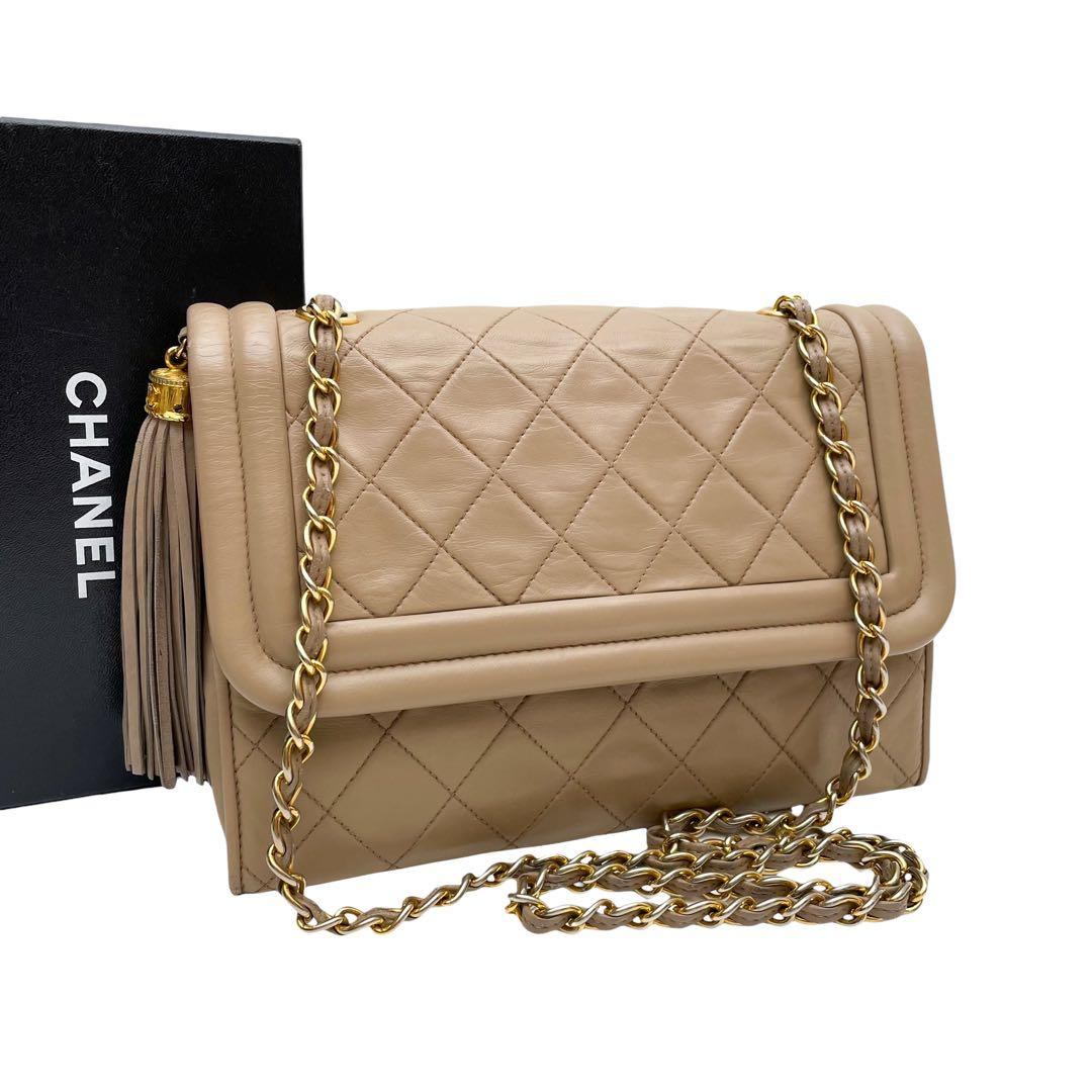 シャネル マトラッセ ラムスキン チェーン ショルダー バッグ フリンジ