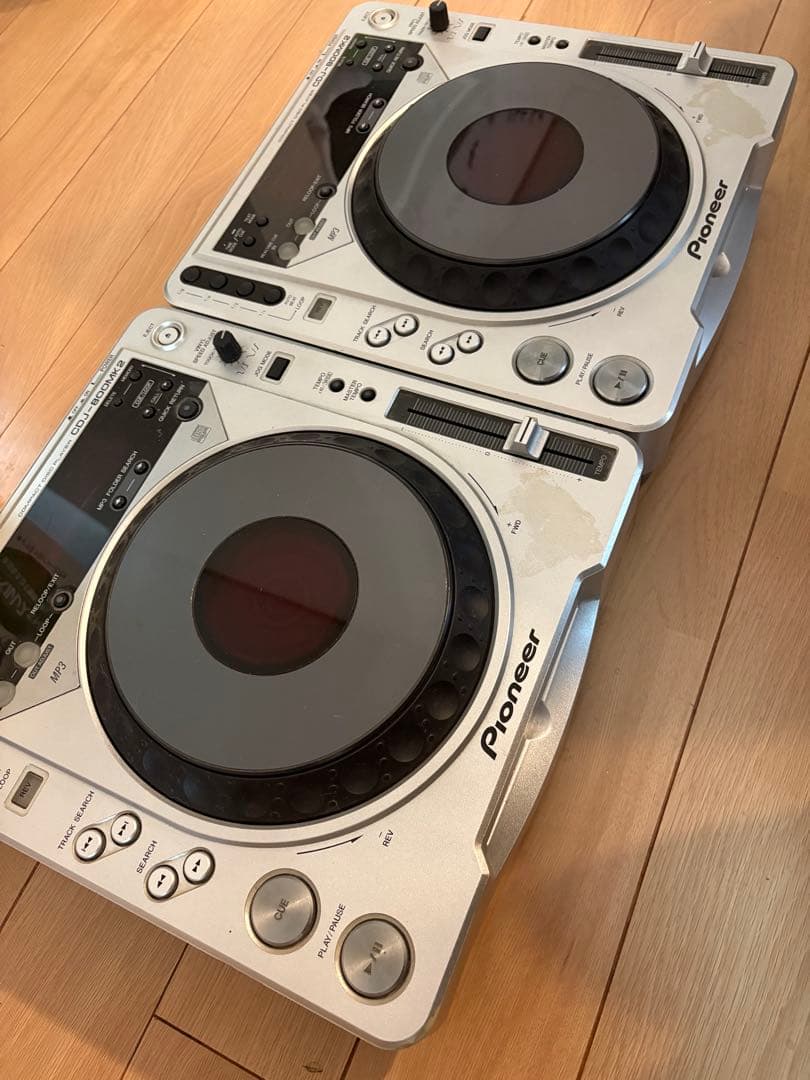 Pioneer CDJ 2台セット　ジャンク Pioneer CDJ-800MK2 DJ CD Media Player Turntable Deck Silver Japan