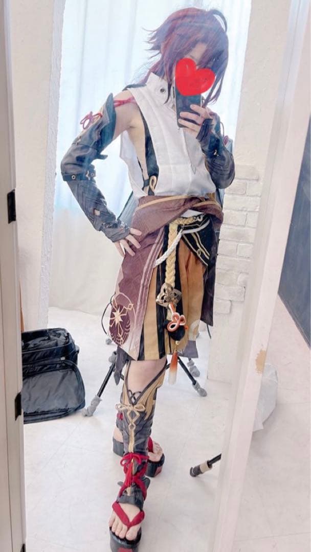 原神 鹿野院平蔵 コスプレ 三分妄想 ウィッグ、下駄付き、⚠️一部