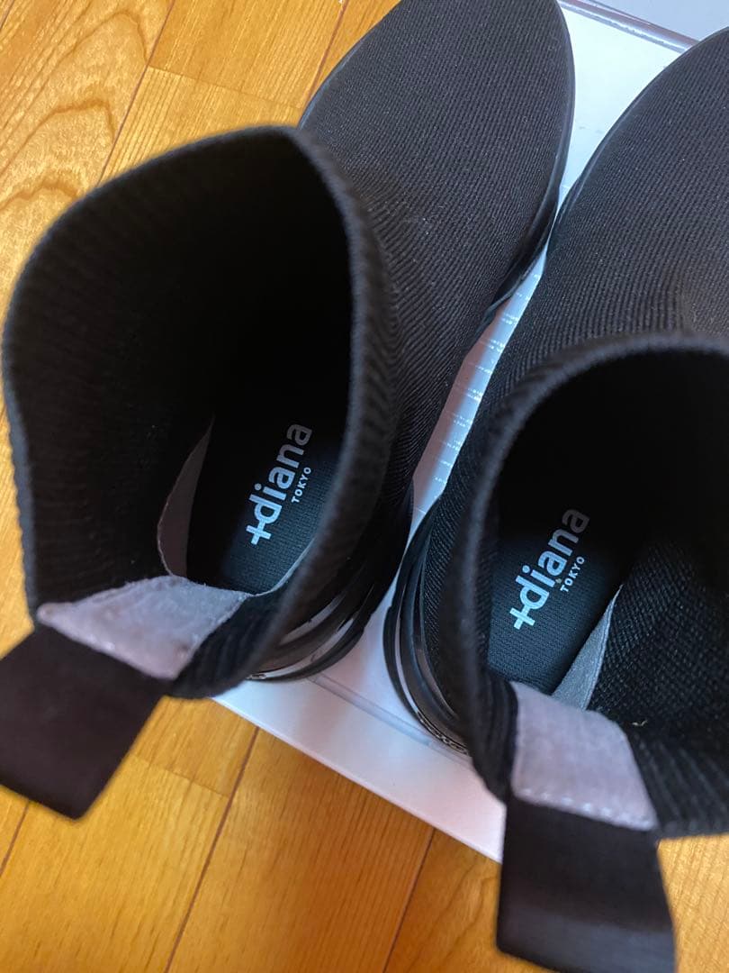 a*i様 +diana 【撥水加工】軽量厚底ニットソックスブーツ【24.0cm】