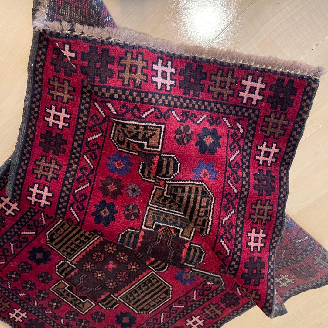 185×78 バルーチ族ラグ ヴィンテージラグ、トライバルラグ、手織り絨毯