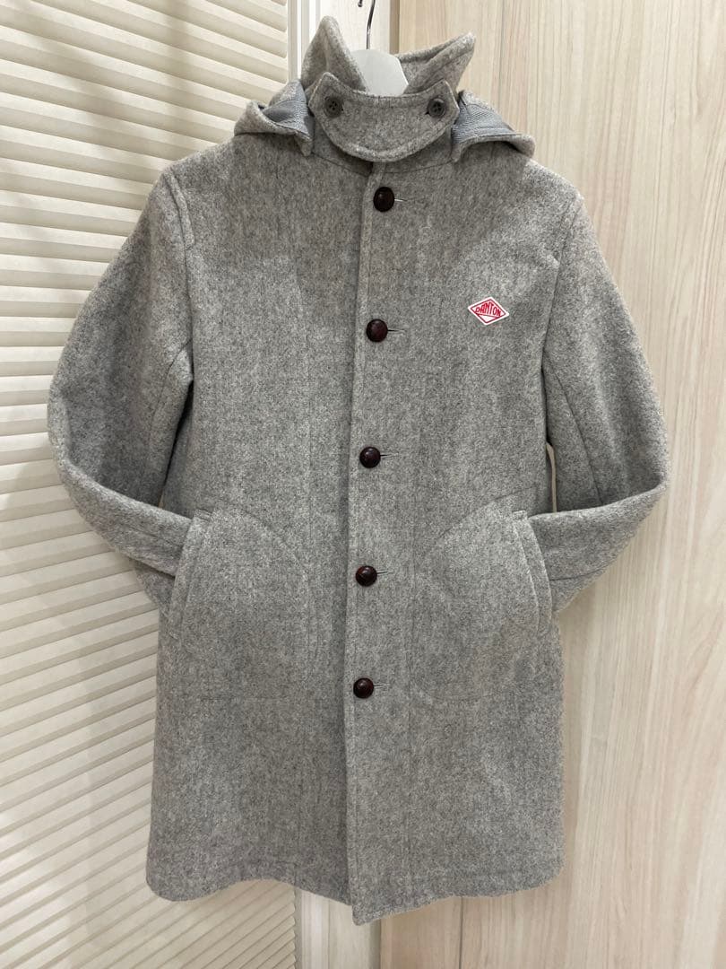 DANTON ウールモッサ　フード付きコート Danton（ダントン） ウールモッサシングルフードコート ネイビー 38