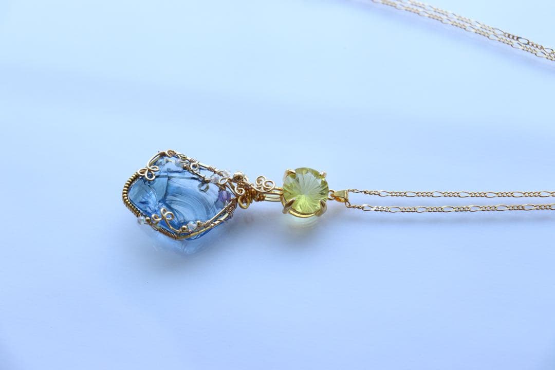 アースシャーマンアンダラクリスタル×レモンクォーツのワイヤー