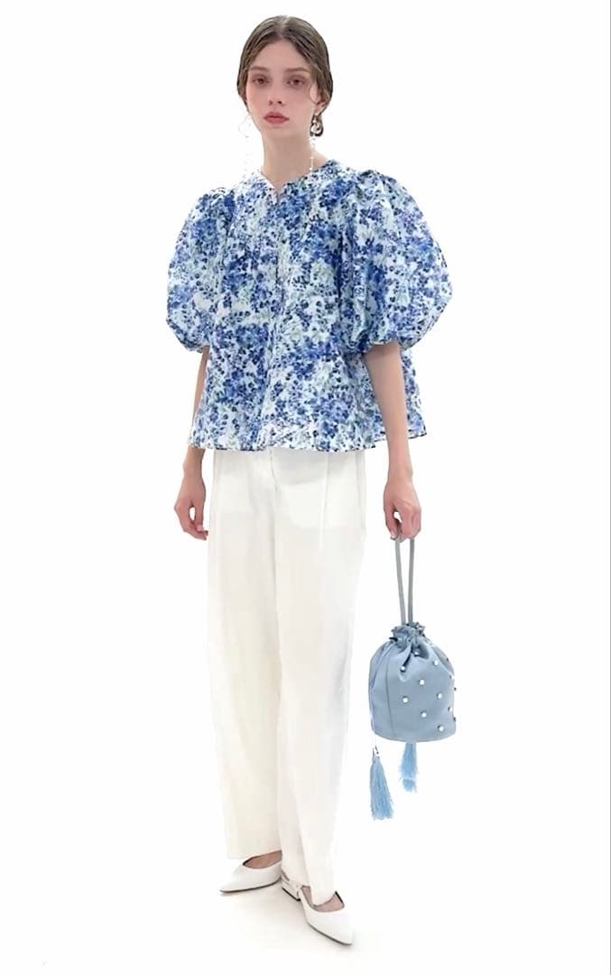 ツルバイマリコオイカワ トップス ブラウス シャツ 36 blue 今春物