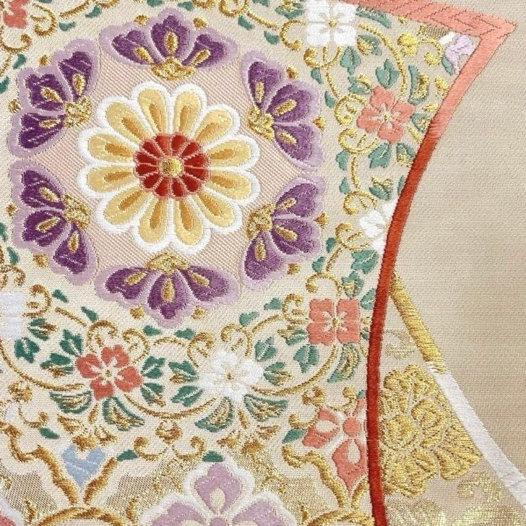 袋帯 華紋 菊花 雪輪青海波 花菱 唐花 金糸 着物 082a u - メルカリ