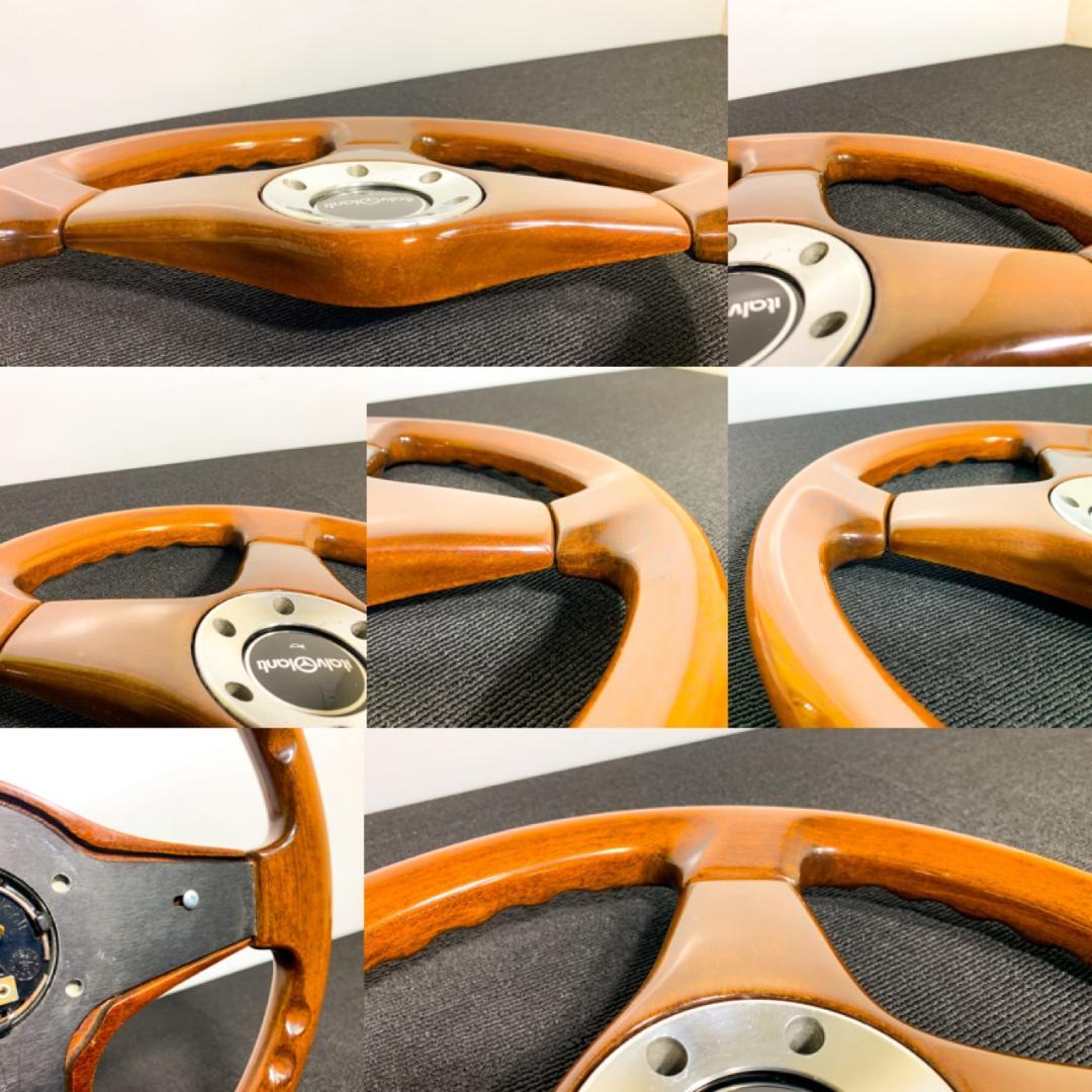 美品 イタルボランテ LINE 3000シリーズ ウッドステアリング 35パイ