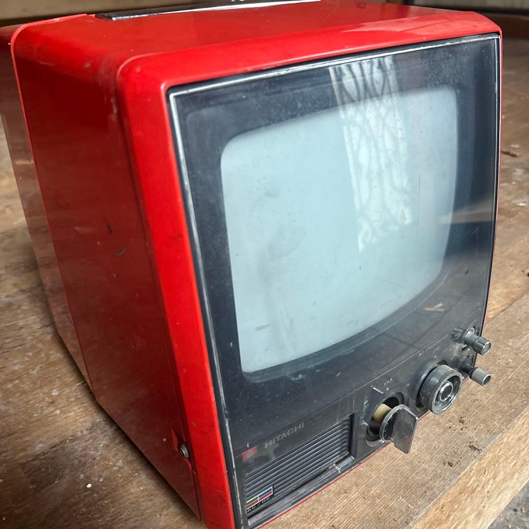 HITACHI 赤 ブラウン管テレビ - メルカリ