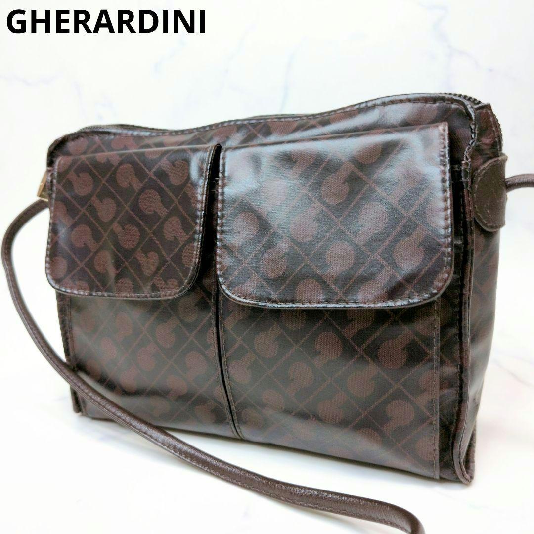 希少】ゲラルディーニ ソフティー ミニショルダーバッグ ブラウン W