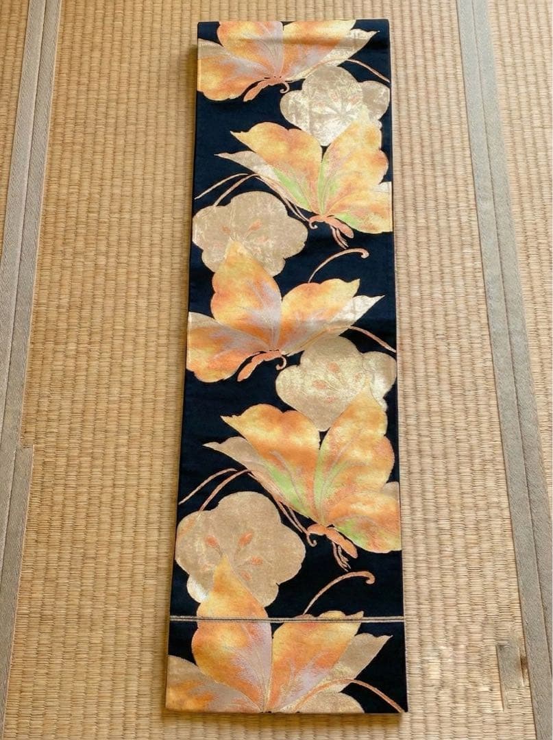 美品 黒留袖フルセット 袋帯 5点セット 結婚式 比翼仕立て 扇 金彩