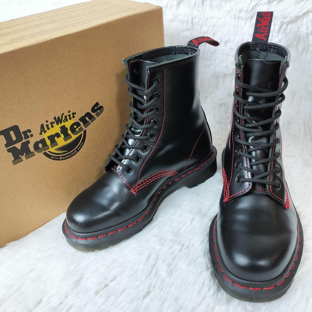 美品✨箱付き✨Dr.Martens 1460 8ホールブーツ レッドステッチ - メルカリ