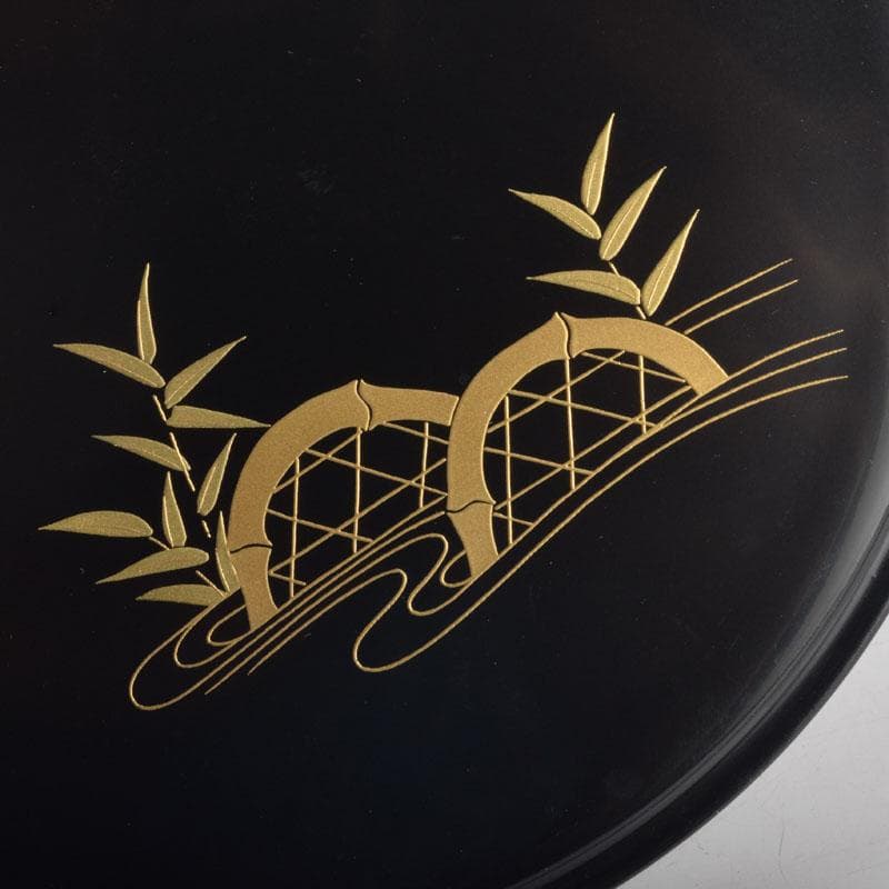 茶道具 水崎長寿作 義山 切箔 水色 水指 蓋裏波車蒔絵 共