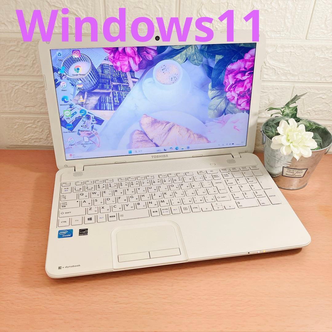 Windows11✨大容量500GB☘️カメラ付すぐ使える東芝ノートパソコン白 薄型軽量❣東芝ノートパソコン Win11 core-i5 SSD カメラ付き✨ - メルカリ