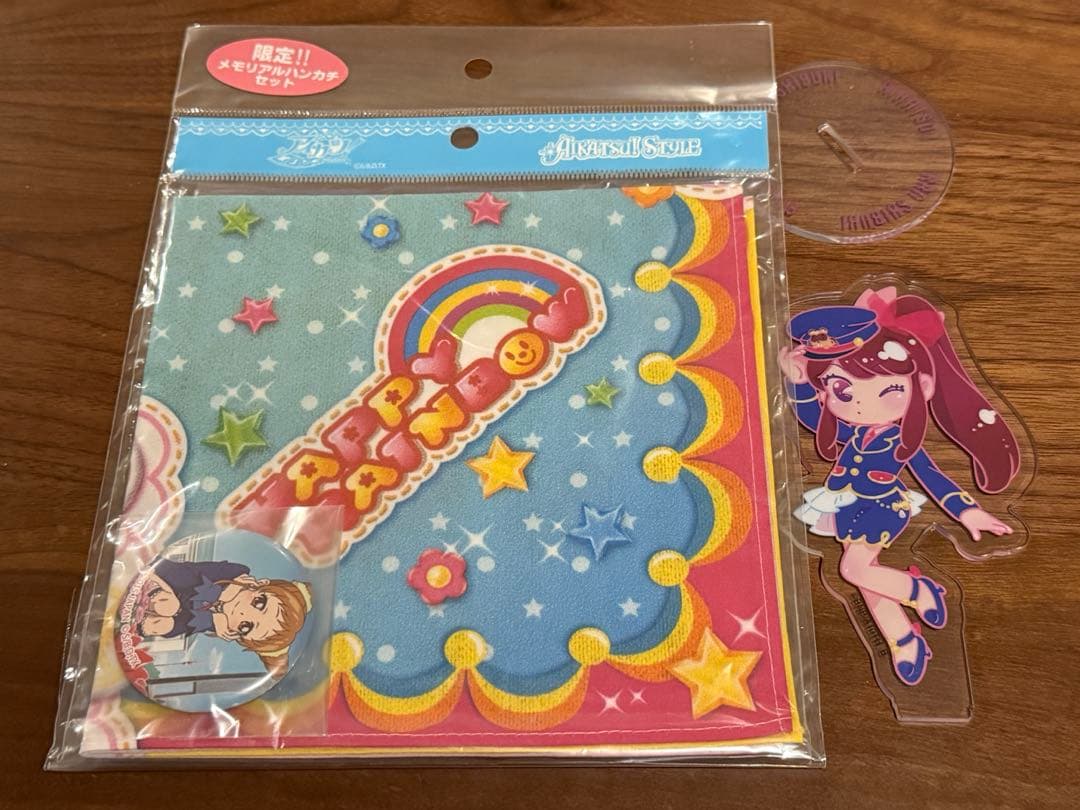 アイカツ サイン入りハンカチ 缶バッジ 有栖川おとめ メモリアル