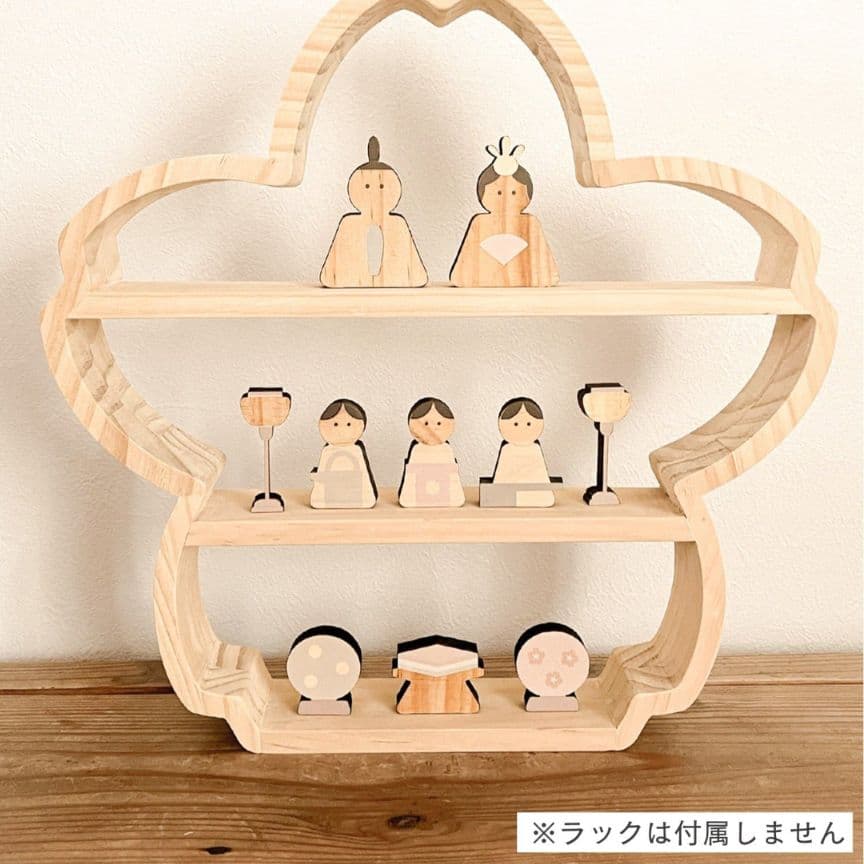 salut!☆サリュ☆ひな祭りお雛様☆木製ひな人形オブジェセット☆新品