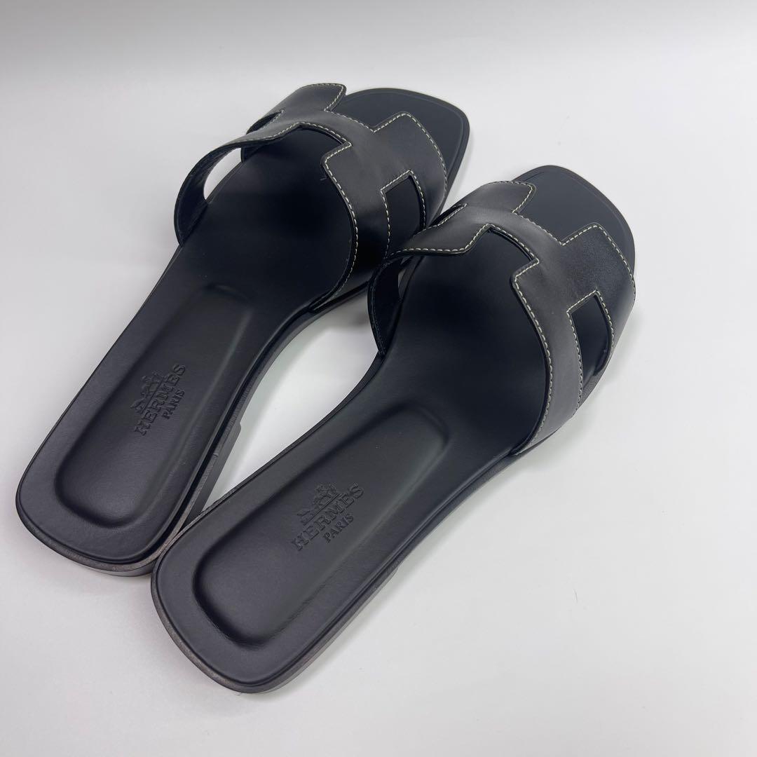 エルメス H ermes サンダル 《オラン》 38黒　新品未使用品