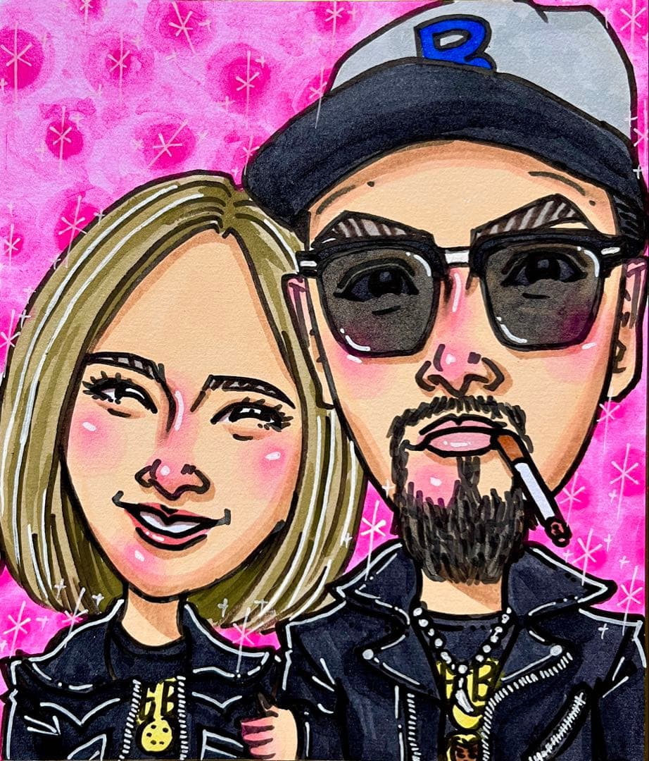 水彩タッチ似顔絵】オーダー似顔絵☆結婚式、誕生日や結婚記念日の