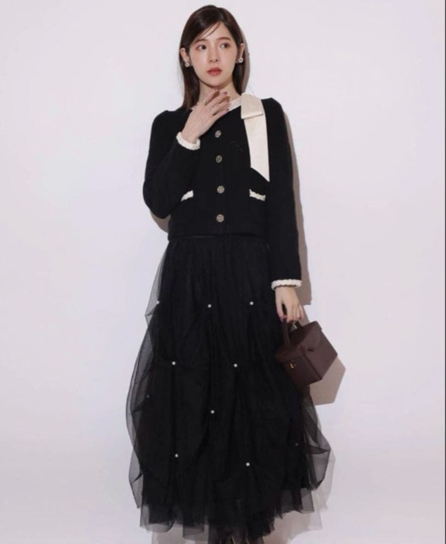 リランドチュール MARIEBELLEコラボリボンニットジャケット - メルカリ