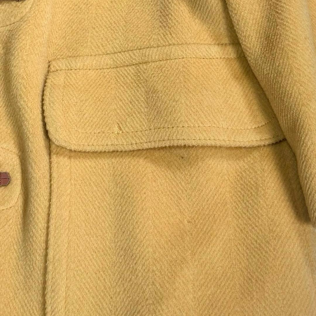 90's UK製 グローバーオール ダッフルコート M イエロー ヘリンボーン