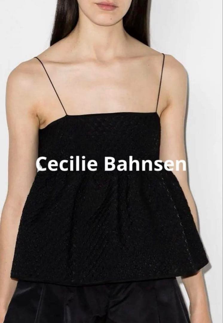 Cecilie Bahnsen ブラックキャミソール キャミソール 4．24RTW11037 | CECILIE BAHNSEN (Women