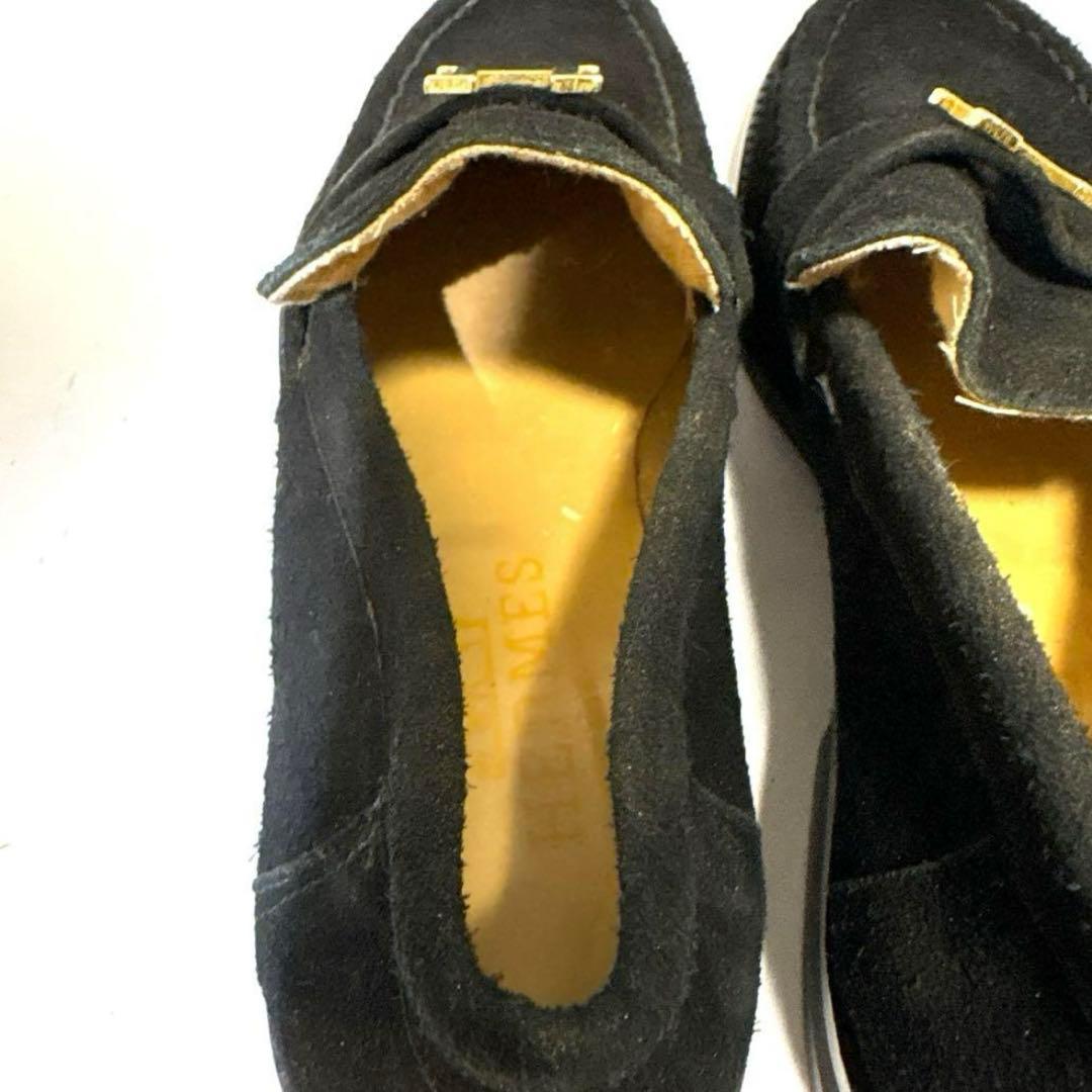 ✨人気✨　エルメス　HERMES モカシン　スウェード　ブラック　23.5cm