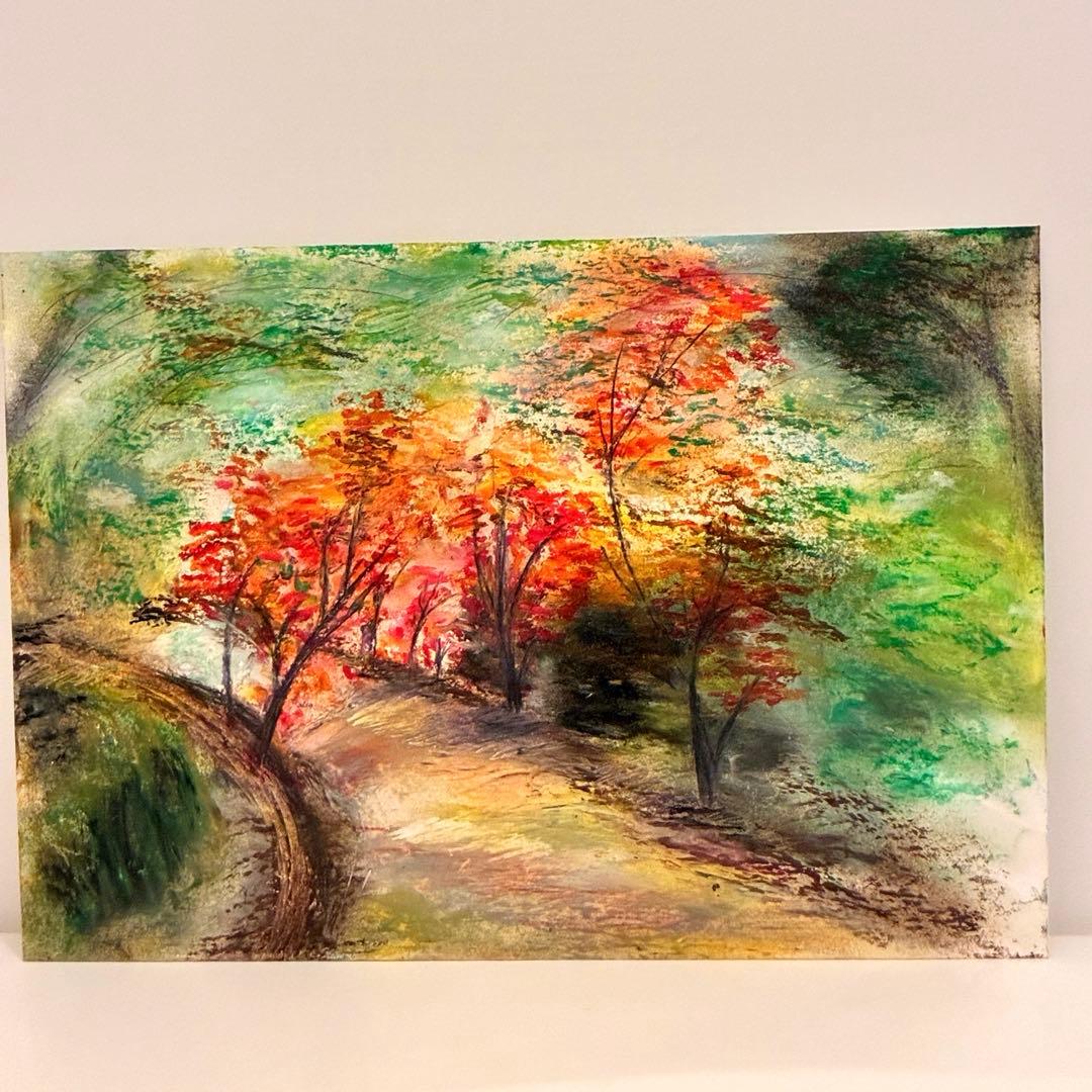 絵 絵画 アート インテリア 風景 秋 紅葉 ハンドメイド - メルカリ