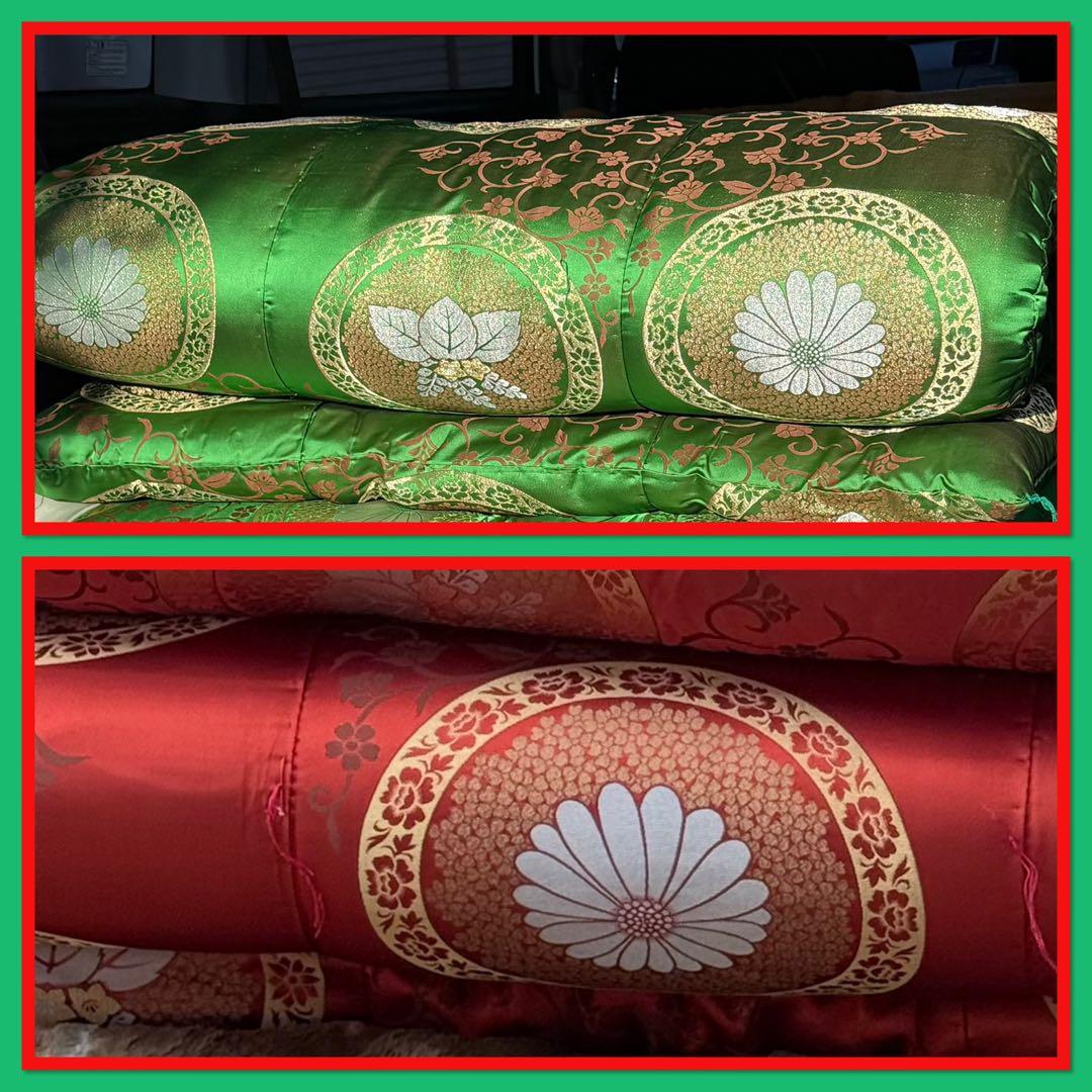 K様へ感謝お嫁入‼️干したてふかふか‼️FUTON蔵出婚礼敷きふとん降誕祭色赤緑2枚