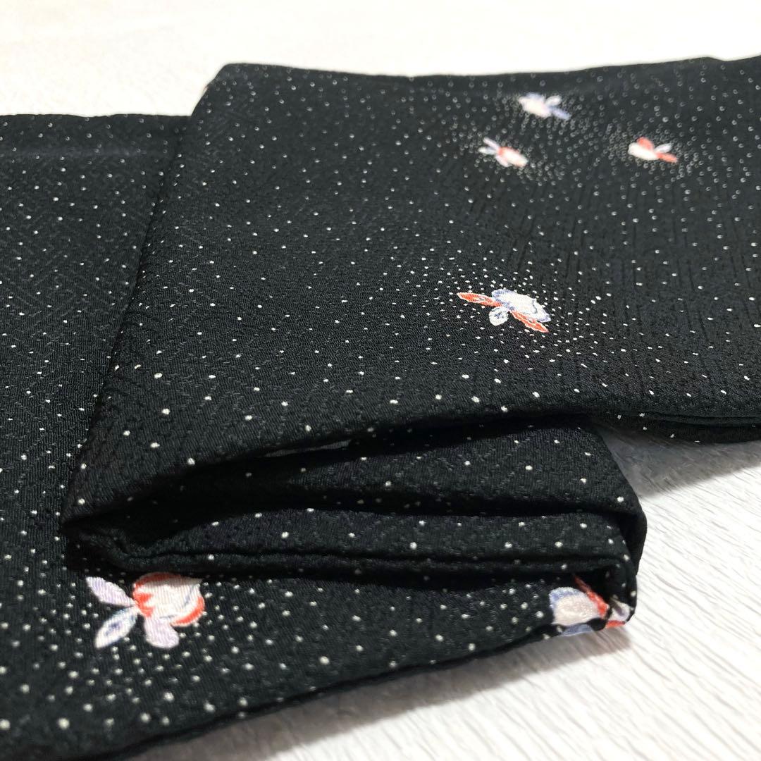 良品✨】東レシルック さんび 洗える着物 小紋 黒色 紗綾形地紋 かぶ