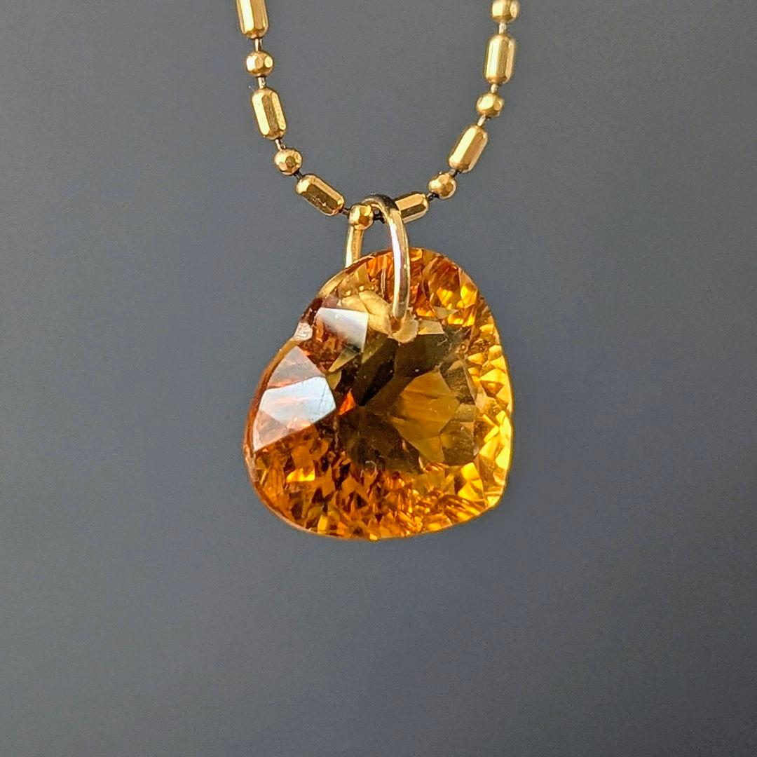 ♢N♢K18 マディラシトリン 4.5ct ネックレスチャーム