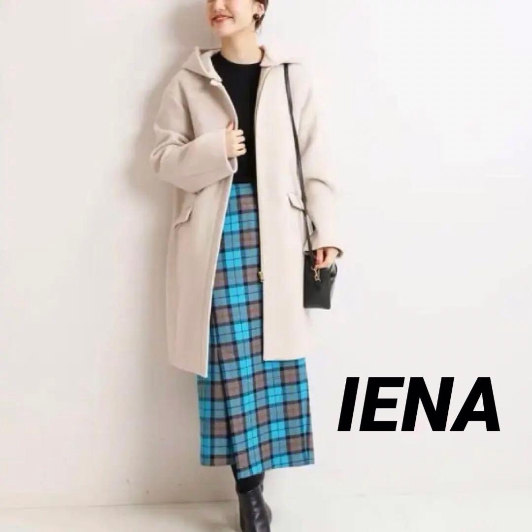 イエナ 二重織りシャルムフードコクーンコート 36 アイボリー系 DMW イエナ 二重織りシャルムフードコクーンコート 36 アイボリー系 DMW