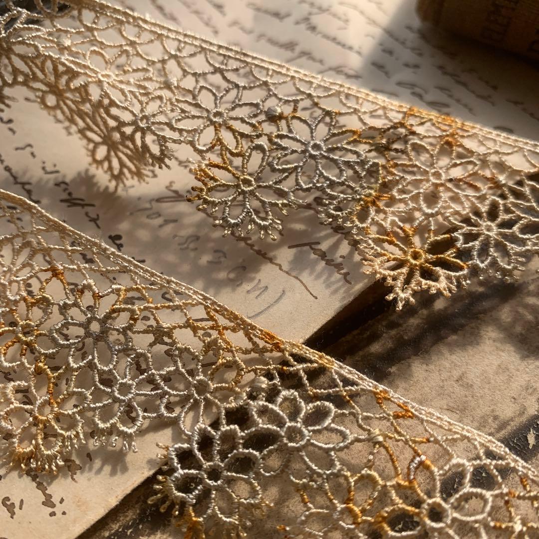 ジャンクジャーナル素材☆草木×錆染ケミカルレース1メートル200 - メルカリ